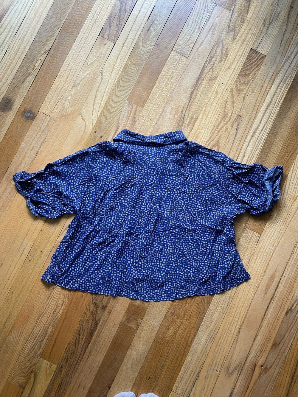 Urban Outfitters Cooperative Johnny Bowling Top, Navy Orange Pattern, size L - Picture 2 of 10